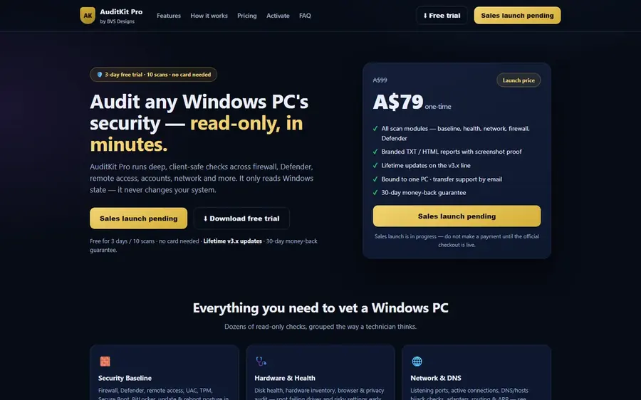 Screenshot of AuditKit Pro