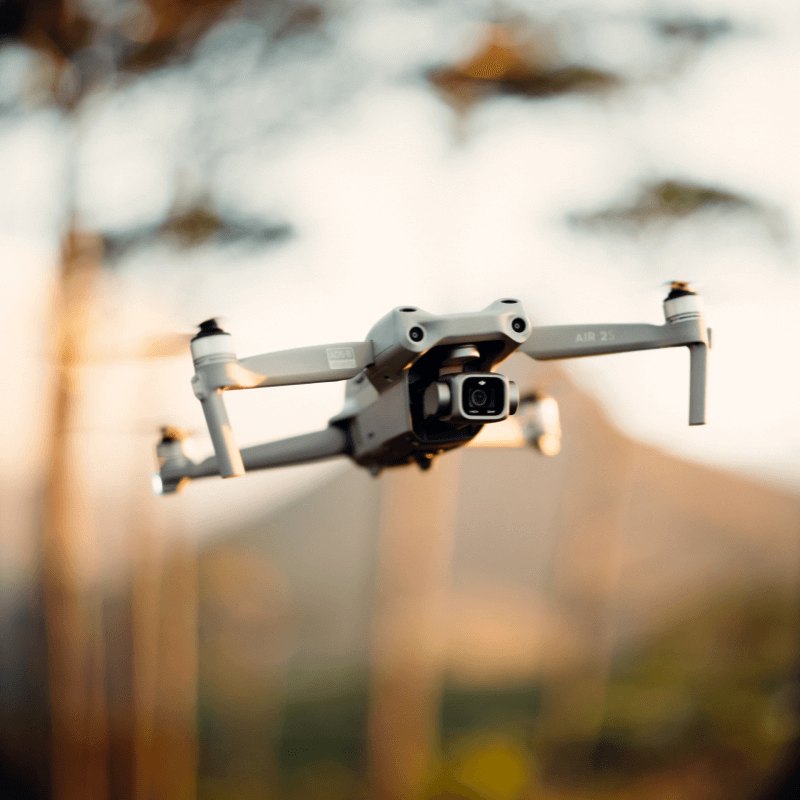 Drone in flight over bushland, aerial footage by BVSDesigns